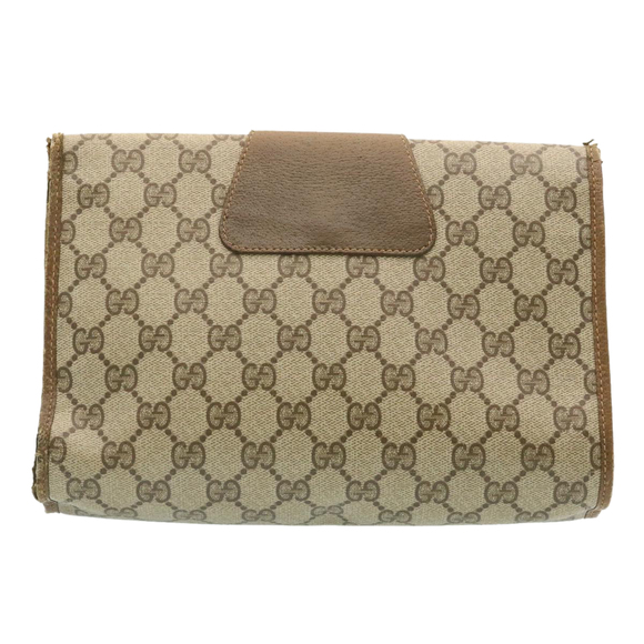 GUCCI Web Sherry Line GG Canvas Clutch Bag Beige Red Green Auth yk2761 - Picture 3 of 16